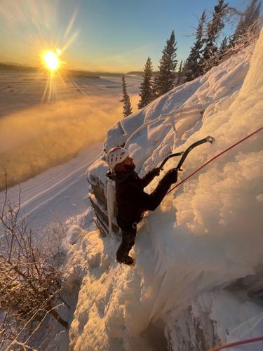 Ice wall climb